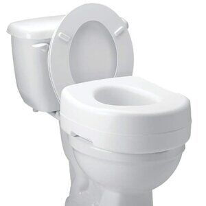 Carex Economy Raised Toilet Seat, 5.5'' White, 300 lb Capacity - 1 Count